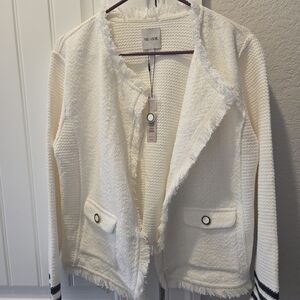 NIC+ZOE Women's Textured Cream Blazer